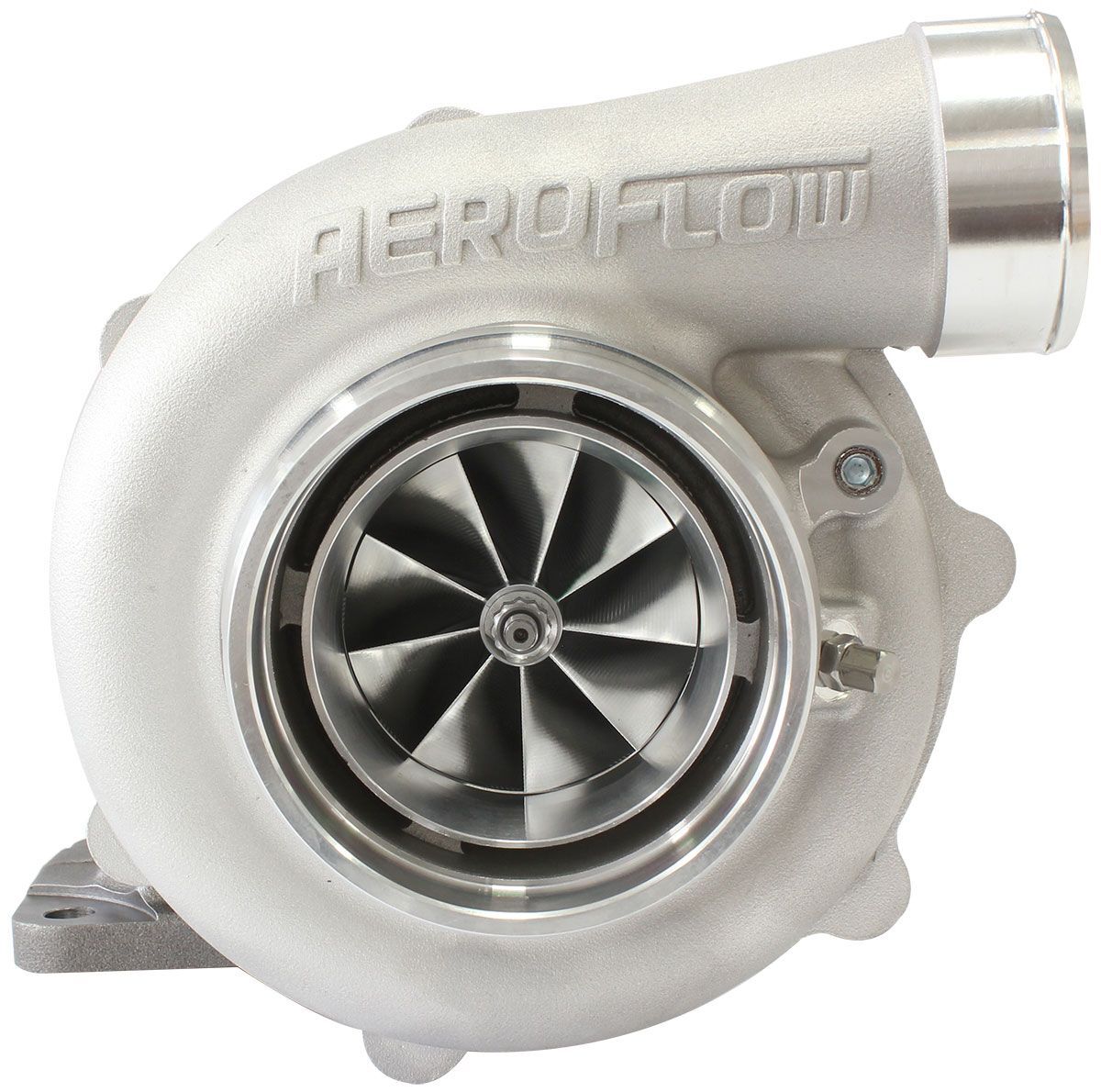 Aeroflow AF8005-4054 BOOSTED 6862 T4 .82 Turbocharger 1050HP, Natural Cast Finish External Wastegate, T4 Inlet Flange, V-Band Exhaust Flange