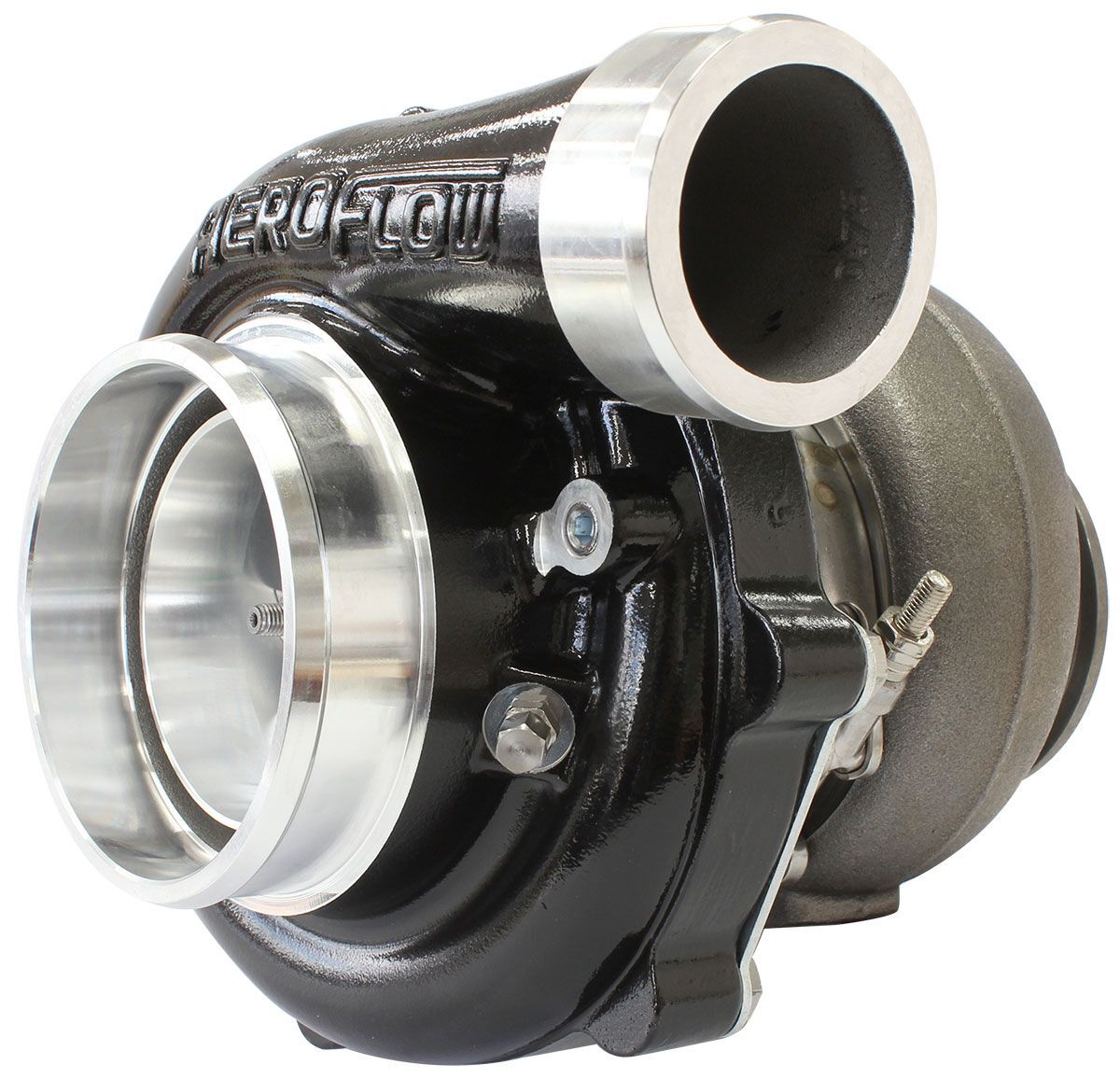 Aeroflow AF8005-4054BLK BOOSTED 6862 T4 .82 Turbocharger 1050HP, Hi Temp Black Finish External Wastegate, T4 Inlet Flange, V-Band Exhaust Flange