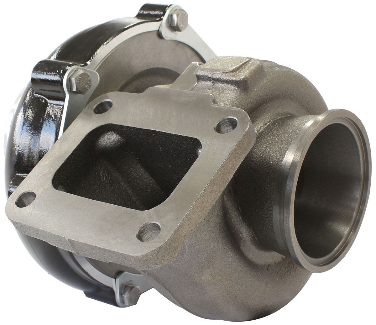 Aeroflow AF8005-4054BLK BOOSTED 6862 T4 .82 Turbocharger 1050HP, Hi Temp Black Finish External Wastegate, T4 Inlet Flange, V-Band Exhaust Flange