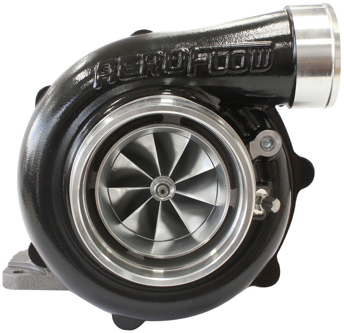 Aeroflow AF8005-4054BLK BOOSTED 6862 T4 .82 Turbocharger 1050HP, Hi Temp Black Finish External Wastegate, T4 Inlet Flange, V-Band Exhaust Flange