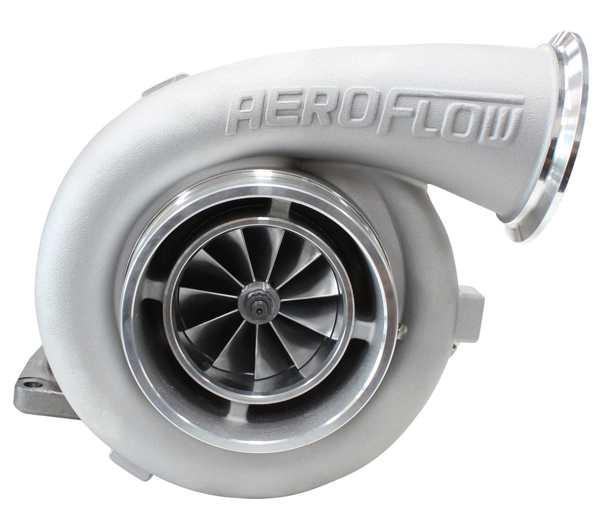 BOOSTED 8077 1.26 Turbocharger 700-1250HP Rating - Natural Cast Finish (External Wastegate, T6 Twin Entry Inlet Flange, V-Band Exhaust Flange)