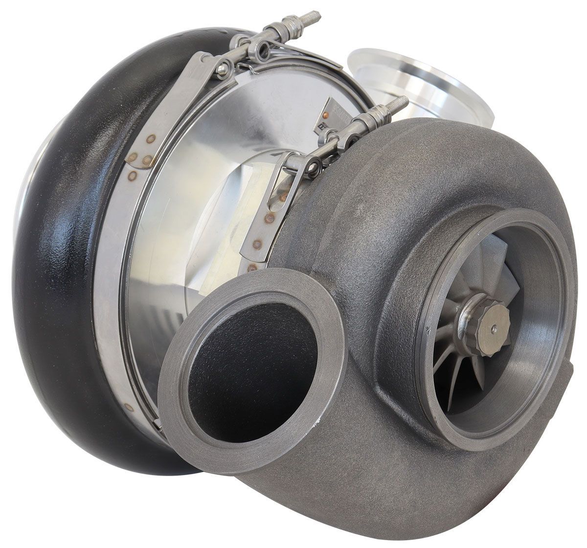 Aeroflow AF8005-6003BLK BOOSTED 8888 V-Band 1.31 Turbocharger 1250HP, External Wastegate, V-Band Single Entry Inlet Flange, V-Band Exhaust Flange
