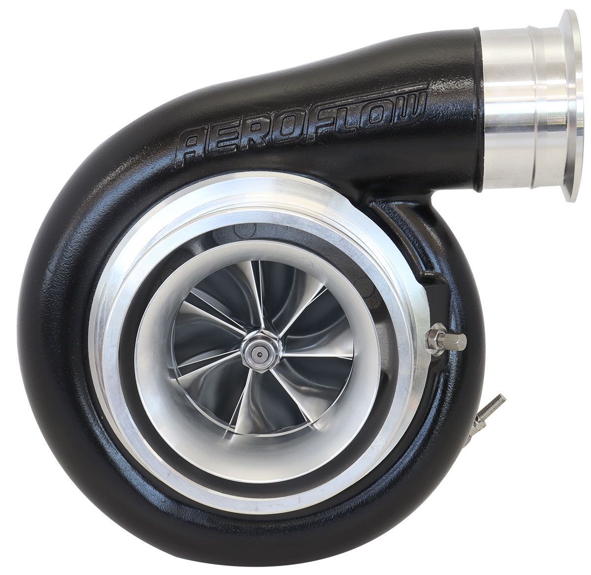 Aeroflow AF8005-6003BLK BOOSTED 8888 V-Band 1.31 Turbocharger 1250HP, External Wastegate, V-Band Single Entry Inlet Flange, V-Band Exhaust Flange