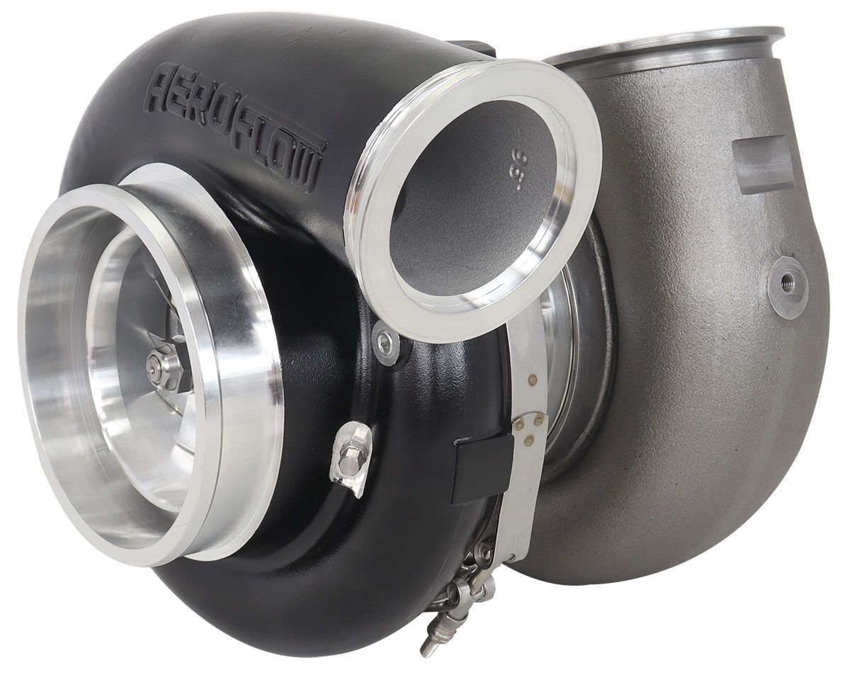 Aeroflow Performance AF8005-6025BLK BOOSTED 106112 V-Band 1.25 Turbocharger 3000HP, Hi Temp Black Finish