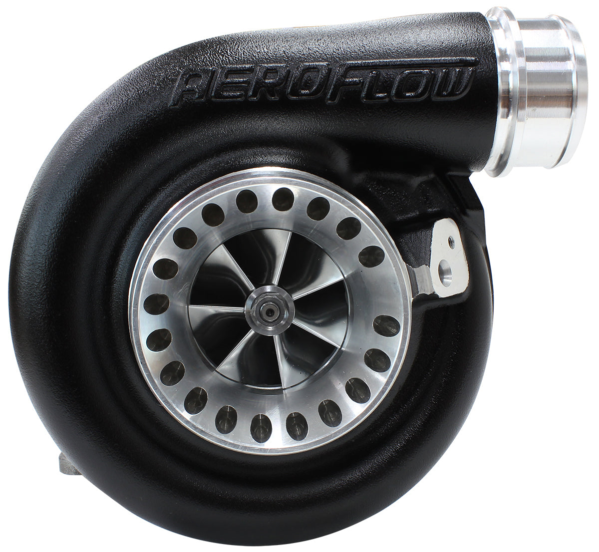 BOOSTED 6673 .91 Turbocharger 460-850HP Rating - Hi Temp Black Finish (External Wastegate, T4 Twin Entry Inlet Flange, V-Band Exhaust Flange)