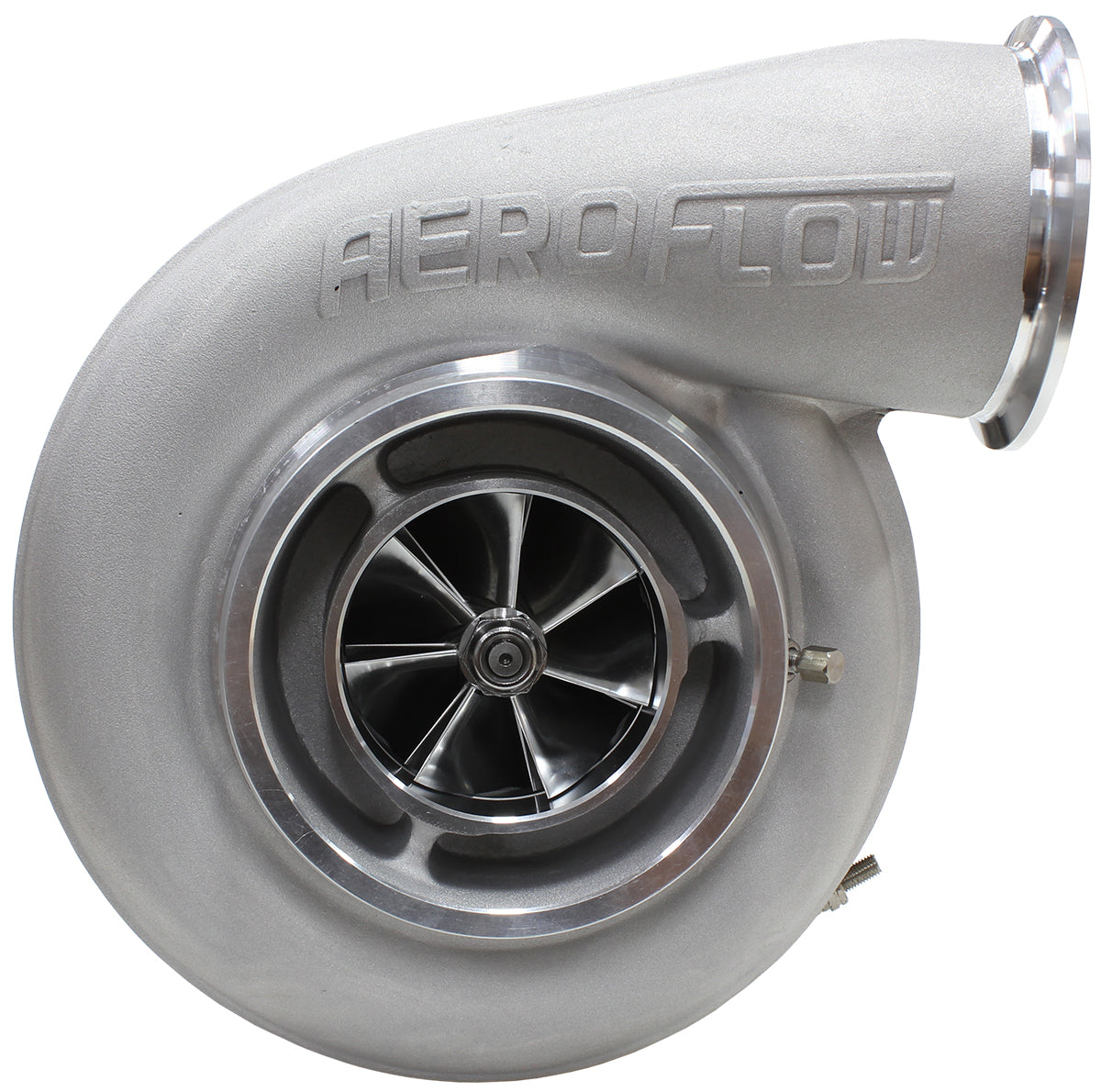 BOOSTED 7575 1.10 Turbocharger 500-1050HP Rating - Natural Cast Finish (External Wastegate, T4 Twin Entry Inlet Flange, V-Band Exhaust Flange)