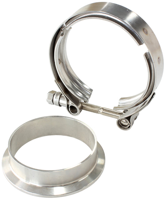 Turbine Outlet Flange & V-Band - Stainless Steel (Suit Aeroflow Turbo's With 3" I.D Flange)