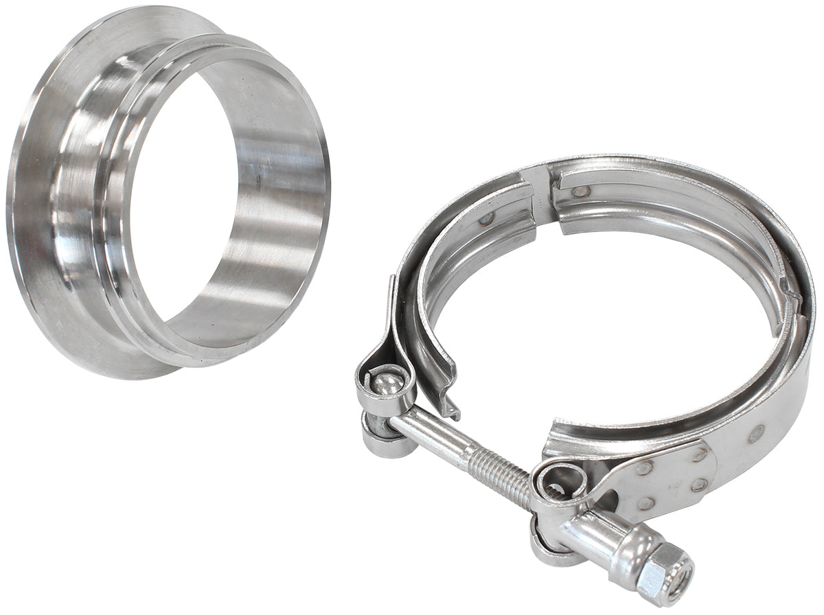 Turbine Inlet Flange & V-Band - Stainless Steel (Suit Aeroflow Turbo's With 2-43/64" I.D Flange)
