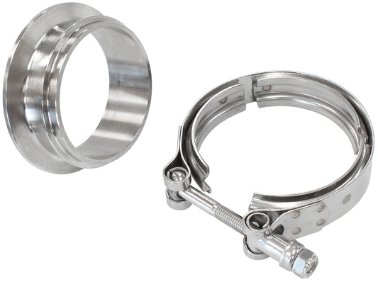 Turbine Inlet Flange & V-Band - Stainless Steel (Suit Aeroflow Turbo's With 2-43/64" I.D Flange)