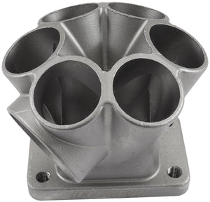 Aeroflow AF8347-4000 6 into 1 Round Turbo Merge Collector, T3 Single Entry Flange 50mm Wastegate Hole, Cast 304