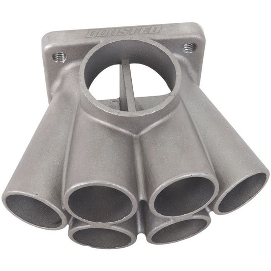 Aeroflow AF8377-1000 6 into 1 Oval Turbo Merge Collector, T4 Twin Entry Flange 54mm I.D Wastegate, Cast 304