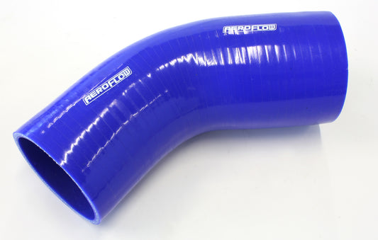 Aeroflow AF9002-400-350 Silicone Hose Reducer 45 Deg; Blue I.D 4.00-3.50" 102-89mm 5.3mm 140mm Leg 9002-400-350