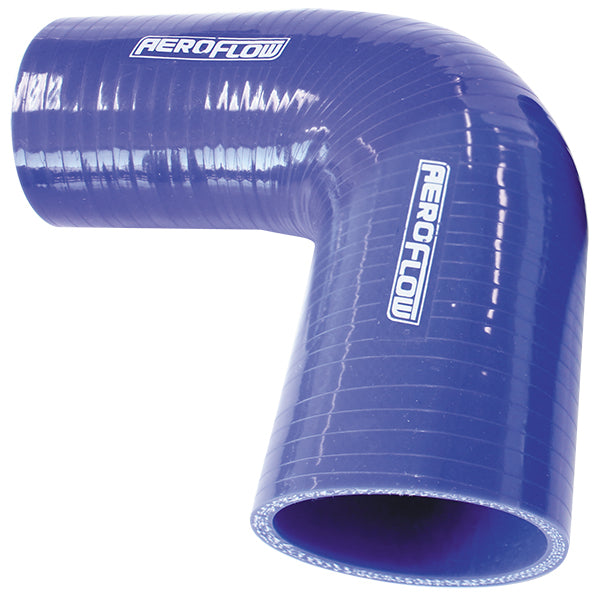 Aeroflow AF9003-325-300 Silicone Hose Reducer 90 Deg; Blue I.D 3.25-3.00" 80-75mm 5.3mm 125mm Long 9003-325-300