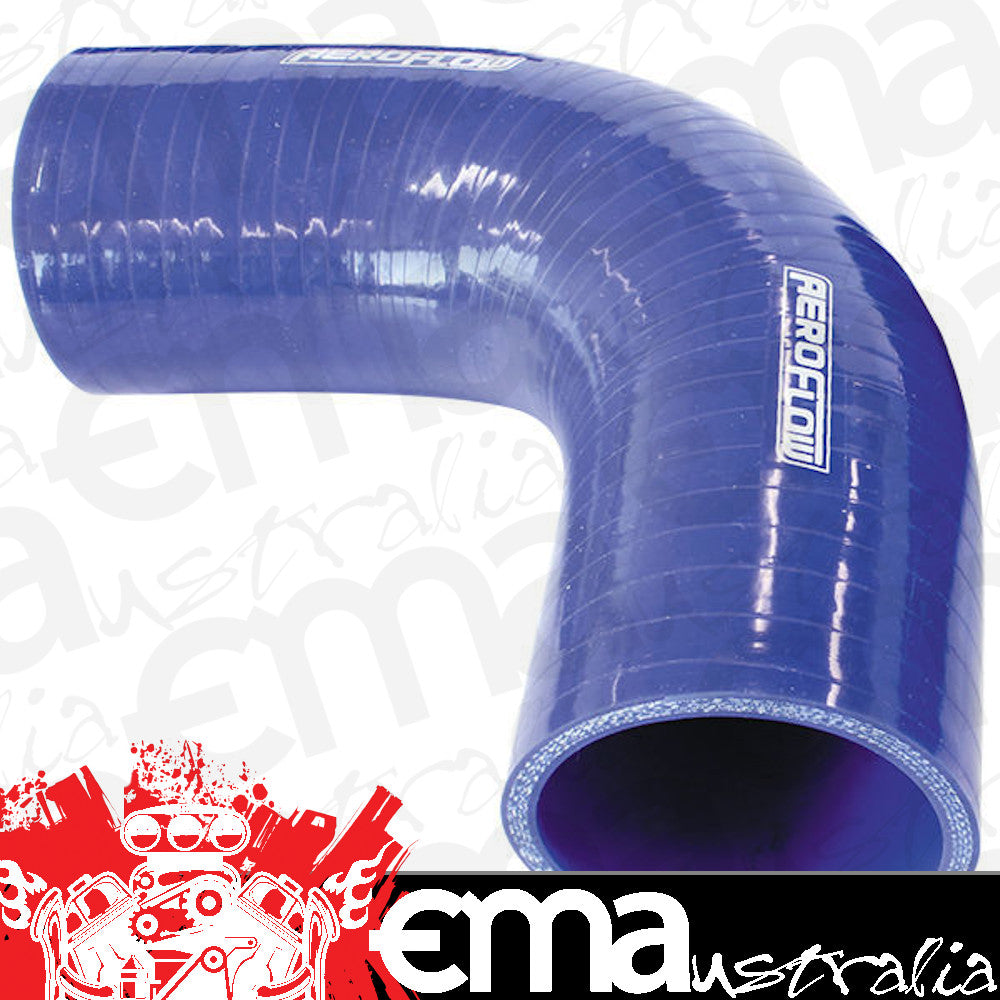 Aeroflow Performance Products AF9003-350 Silicone Hose 90 Deg; Blue I.D3.50" 90mm Wall 5.3mm 150mm Leg AF9003-350