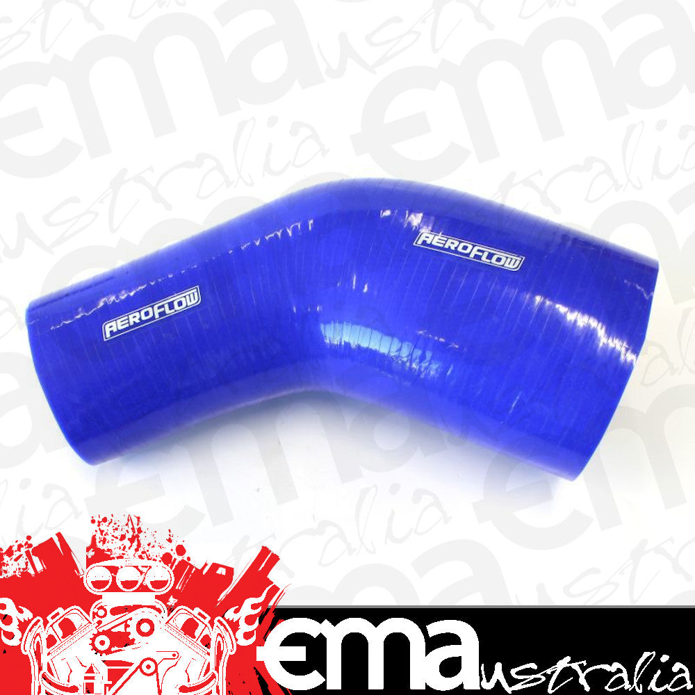 Aeroflow AF9003-400-350 Silicone Hose Reducer 90 Deg; Blue I.D 4.00-3.50" 102-89mm 5.3mm 125mm Long 9003-400-350
