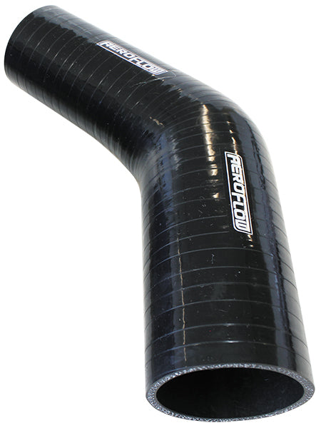 Aeroflow AF9202-200-175 Silicone Hose Reducer 45 Deg; Black I.D 2.00-1.75" 51-45mm Wall 4.5 x 140mm 9202-200-175