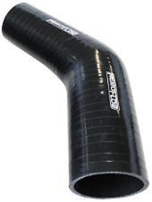 Aeroflow AF9202-225-200 Silicone Hose Reducer 45 Deg; Black I.D 2.25-2.00" 57-51mm 5.3mm 140mm L AF9202-225-200