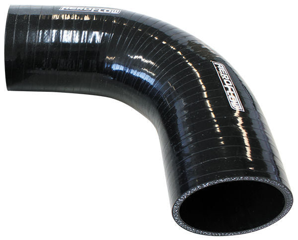Aeroflow AF9203-200 Silicone Hose 90 Deg; Black I.D 2.00" 50mm Wall 5.3mm 150mm Leg AF9203-200