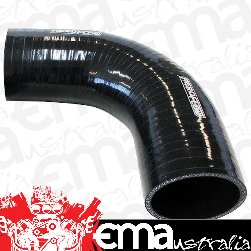 Aeroflow AF9203-225 Silicone Hose 90 Deg; Black I.D 2.25" 57mm Wall 5.3mm 150mm Leg AF9203-225