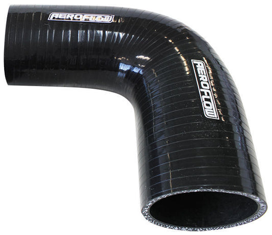 Aeroflow AF9203-300-250 Silicone Hose Reducer 90 Deg; Black I.D 3.00-2.50" 76-63mm 5.3mm 125mm L AF9203-300-250