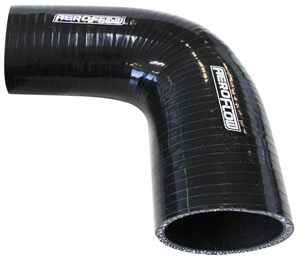 Aeroflow AF9203-375-300 Silicone Hose Reducer 90 Deg; Black I.D 3.75-3.00" 95-76mm Wall 5.3 x 125mm 9003-375-300