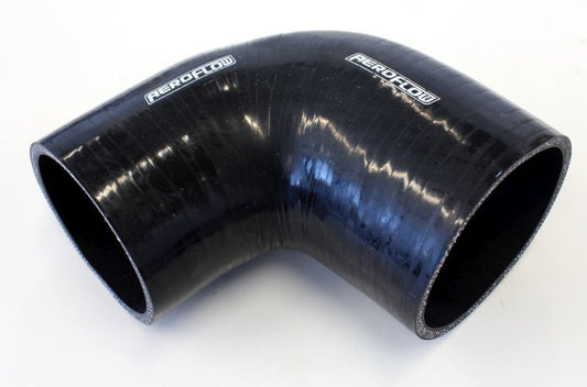 Aeroflow Performance Products AF9203-400-350 Silicone Hose Reducer 90 Deg; Black I.D 4.00-3.50" 102-89mm 5.3mm 125mm L AF9203-400-350