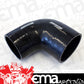 Aeroflow AF9203-400-350 Silicone Hose Reducer 90 Deg; Black I.D 4.00-3.50" 102-89mm 5.3mm 125mm L AF9203-400-350