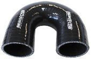 Aeroflow AF9206-200 Silicone Hose 180 Deg; Black I.D 2.00" 51mm Wall 5.3mm 100mm Leg AF9206-200