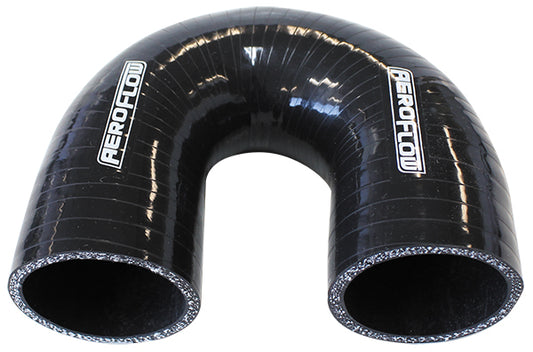 Aeroflow AF9206-250 Silicone Hose 180 Deg; Black I.D 2.50" 63mm Wall 5.3M 100mm Leg AF9206-250