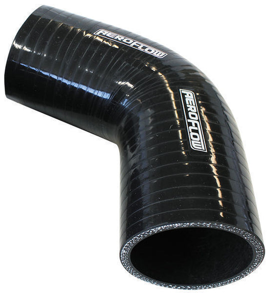 Aeroflow AF9208-400 Silicone Hose 67 Deg; Black I.D 4.00" 90mm Wall 5.3mm 125 Leg AF9208-400
