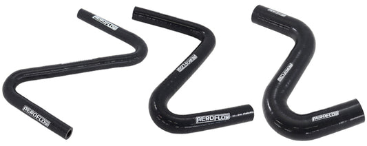 Aeroflow AF9240-038 Gloss Black Silicone Z Bend Heater Hose 3/8" (10mm) I.D 135 Degree Bend and 90 Degree Bend