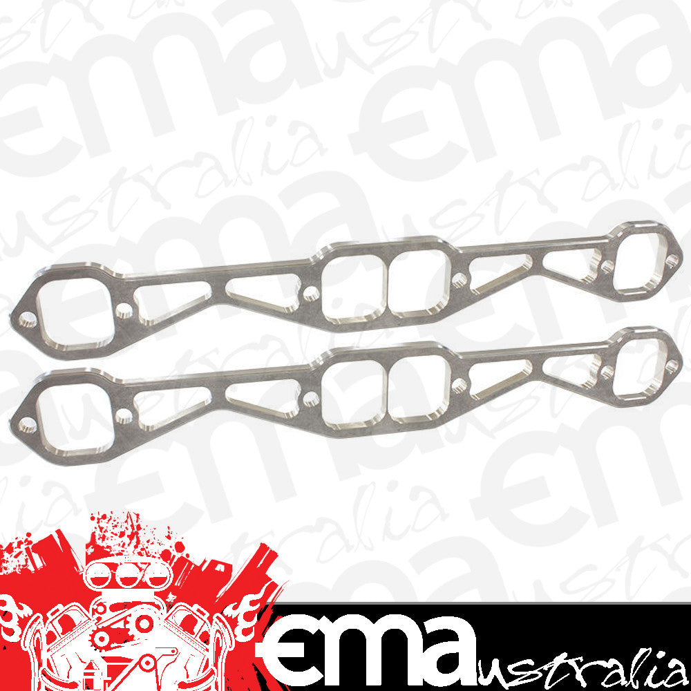 Aeroflow AF9551-1002 SBC Header Flanges Set 1-7/8" Square Port 1.88 x 1.88" Port