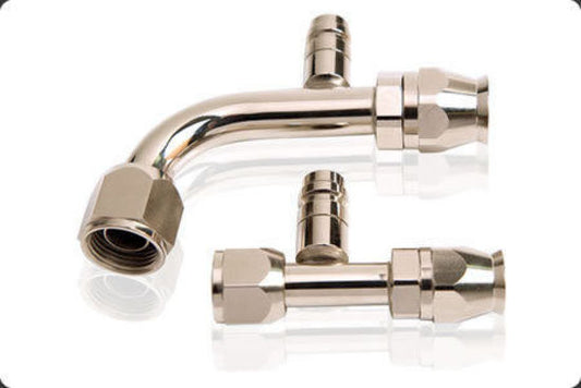 Aeroflow AFFCE-1090B -10 A/C Fitting W/Charge 90Degstainless