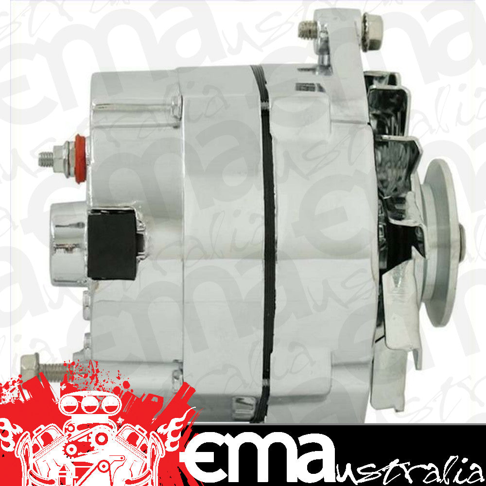 JAS Oceania AND100C Jas Chev GM Holden 12V 100A 1 Wire Alternator Chrome Delco 10Si Style