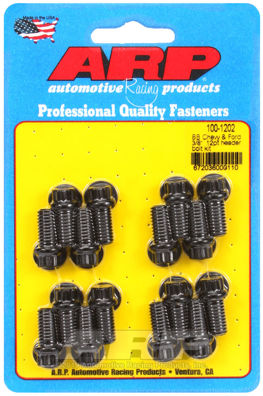 ARP Fasteners ARP100-1202 100-1202 BB Chevy & Ford 3/8" 12PT Header Bolt Kit