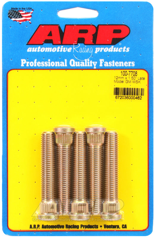 ARP 100-7708 Late MODel GM M12 X 1.50" Wheel Stud Kit