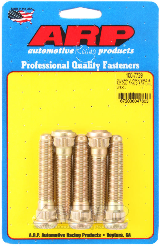 Toyota BRZ & Subaru WRX.Wheel Stud Style:Press-in 100-7729 Wrx/Brx Scion Frs 2.535 Uhlwheel Kit ARP Fasteners ARP100-7729