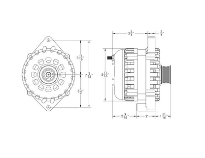 MEH-B7864370B | Mechman B7864370B Elite Series Billet 2V 370 AMP Alternator