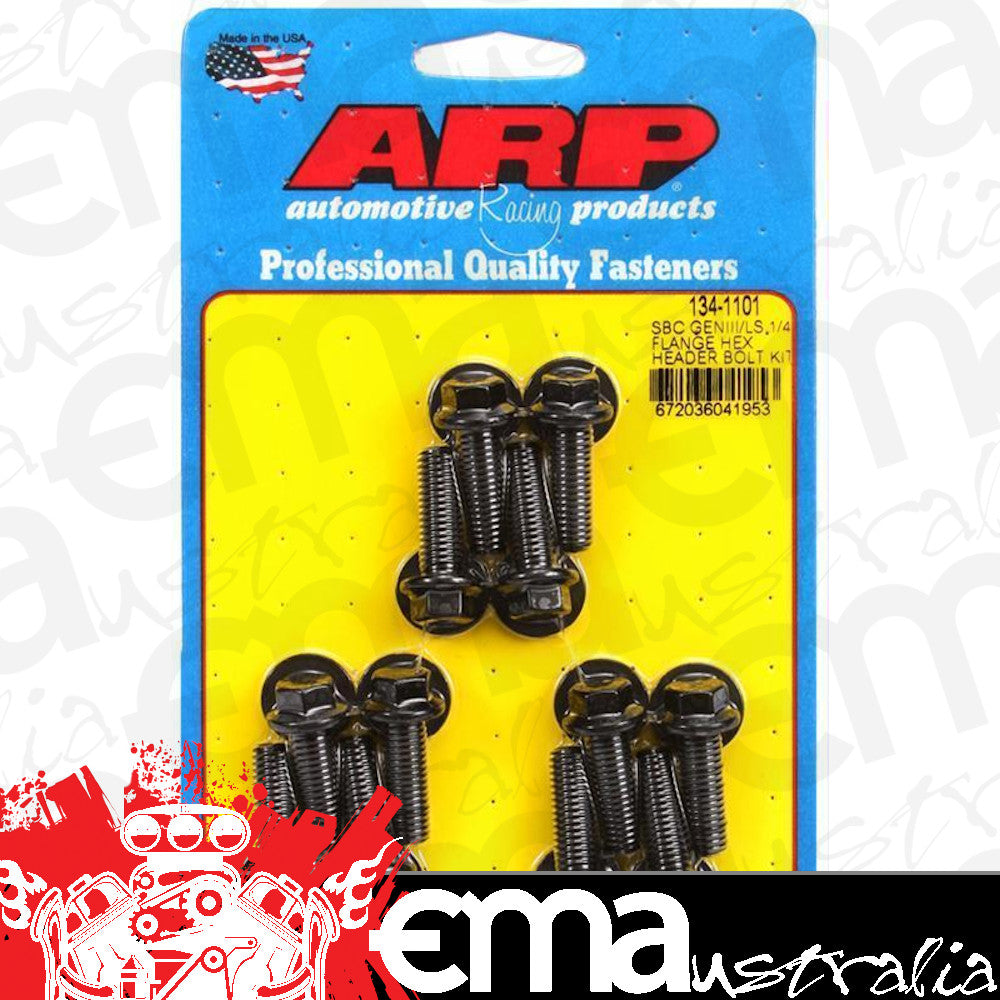 Suit Chevy small block Gen III/IV 4.8L, 5.3L, 5.7L, 6.0L, 6.2L V8 134-1101 SB Chevy/Gen 3 LS 1/4 Flange Hex Header Bolt Kit ARP Fasteners ARP134-1101