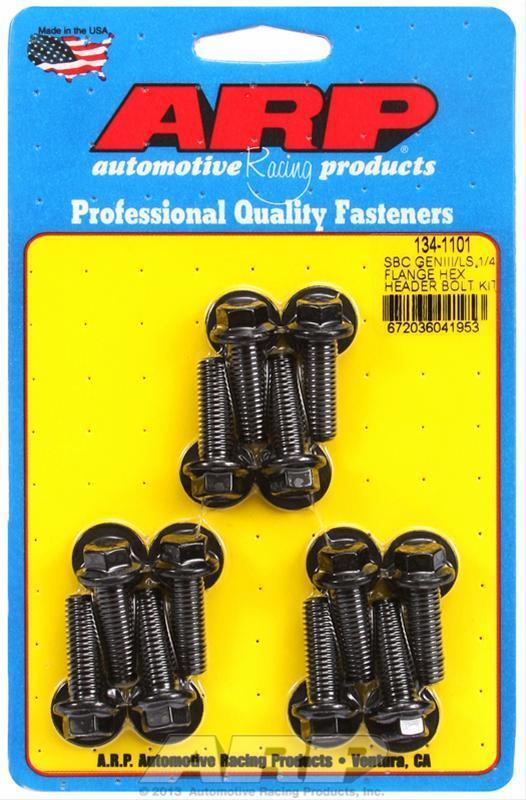 Suit Chevy small block Gen III/IV 4.8L, 5.3L, 5.7L, 6.0L, 6.2L V8 134-1101 SB Chevy/Gen 3 LS 1/4 Flange Hex Header Bolt Kit ARP Fasteners ARP134-1101