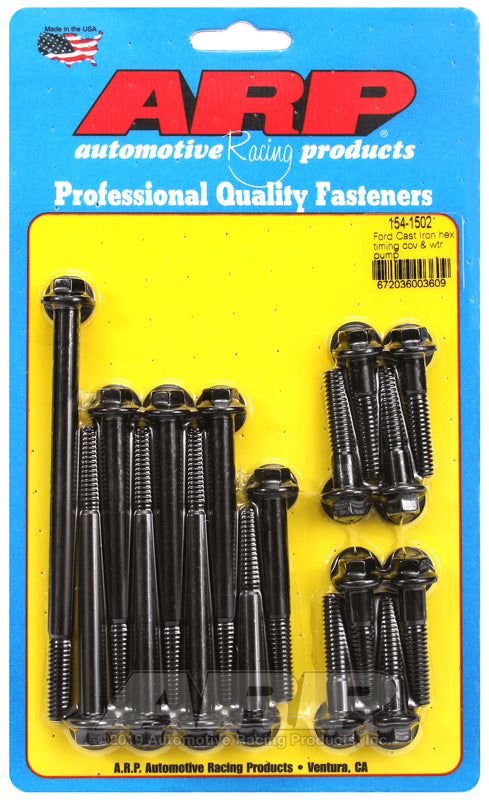 ARP 154-1502 Ford Cast Iron Hex Timing Cover & Water Pump Kit