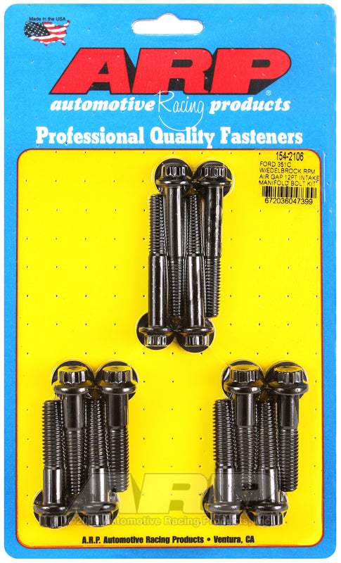 ARP 154-2106 Ford 351C w/ Edelbrock RPM Air Gap 12PT Intake Manifold Bolt Kit
