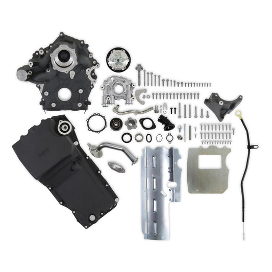 Holley 20-320BK Ford 7.3L Godzilla High-Mount Accessory Drive Base Kit w/ Oil Pan & Pump