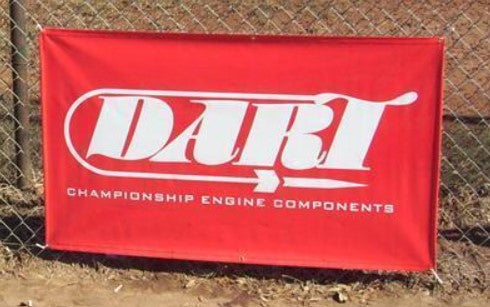 Dart Banner Vinyl Red Dart Logo 34" x 58" Each