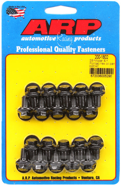 Chev Small Block Gen I 265-400 C.I.D 200-1802 SB Mopar Pontiac Hex Oil Pan Bolt Kit ARP Fasteners ARP200-1802