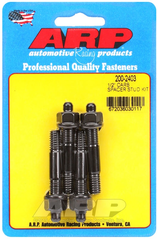 ARP 200-2403 1/2" Carburetor Spacer Stud Kit 2.225" Oal