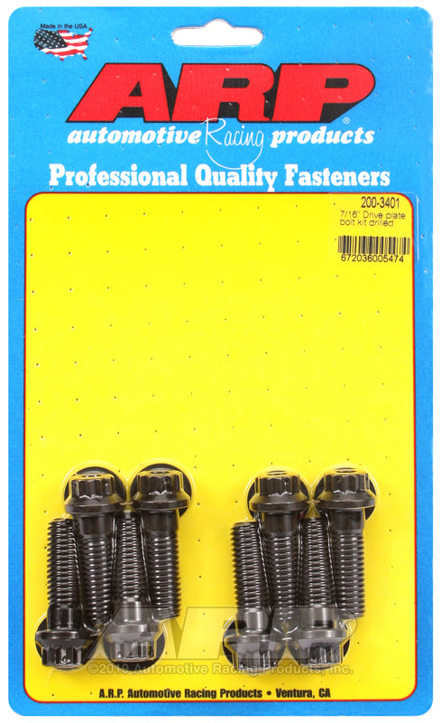 ARP 200-3401 WilwoOD Drive Plate Bolt 7/16 Drilled 12 PT 8Pcs