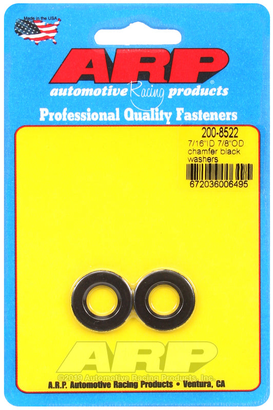 ARP 200-8522 7/16 ID 7/8 OD Chamfer Black Washers