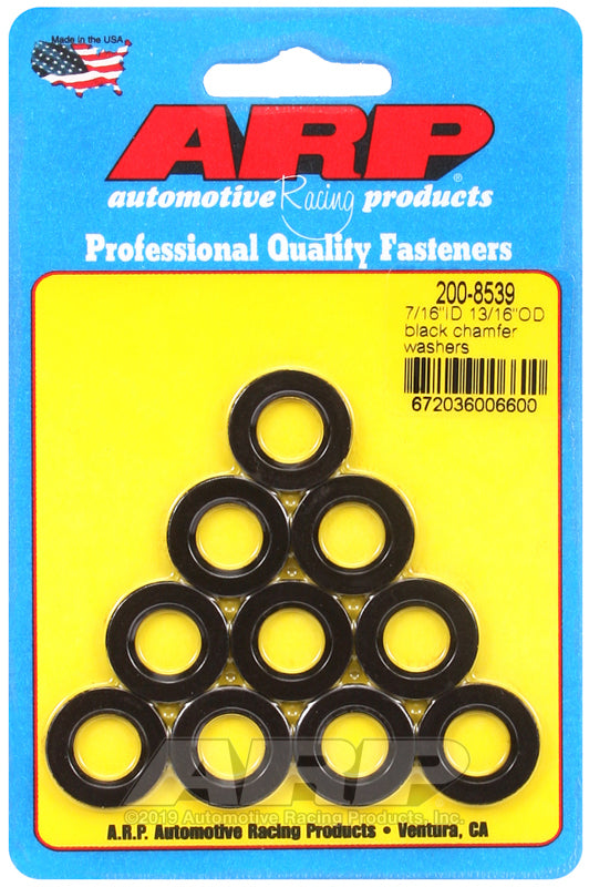 ARP Fasteners ARP200-8539 200-8539 7/16 ID 13/16 OD Black Chamfer Washers