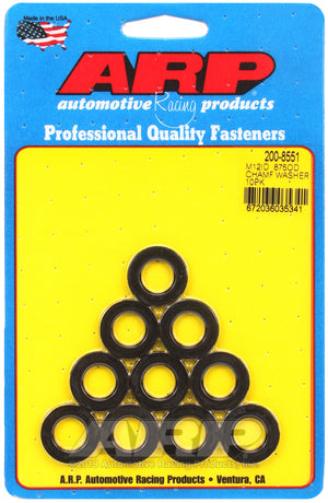 ARP 200-8551 M12 ID .875 OD Chamfer Black Washers